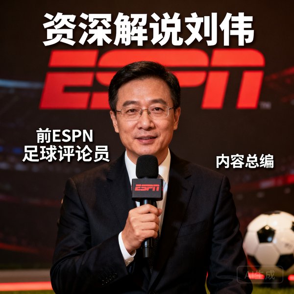 资深解说刘伟，前ESPN足球评论员，担任内容总编